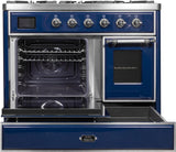 Majestic II 40 Inch Dual Fuel Liquid Propane Freestanding Range in Blue with Chrome Trim