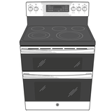 GE® 30" Free-Standing Electric Double Oven Convection Range
