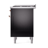 ILVE UN36FQNMPBKPLP Nostalgie II Noblesse 36 inch Dual Fuel Range (Liquid Propane, Solid Door, Glossy Black, Copper)