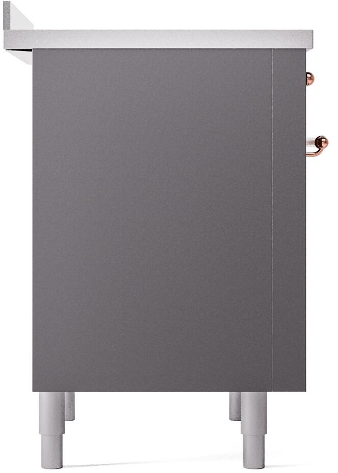 Nostalgie II 36 Inch Electric Freestanding Range in Matte Graphite with Copper Trim