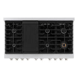 ZLINE 48 in. 6.7 cu. ft. Paramount Double Oven Dual Fuel Range with 8 Burner Gas Cooktop in DuraSnow' Stainless Steel (SDRS-48)