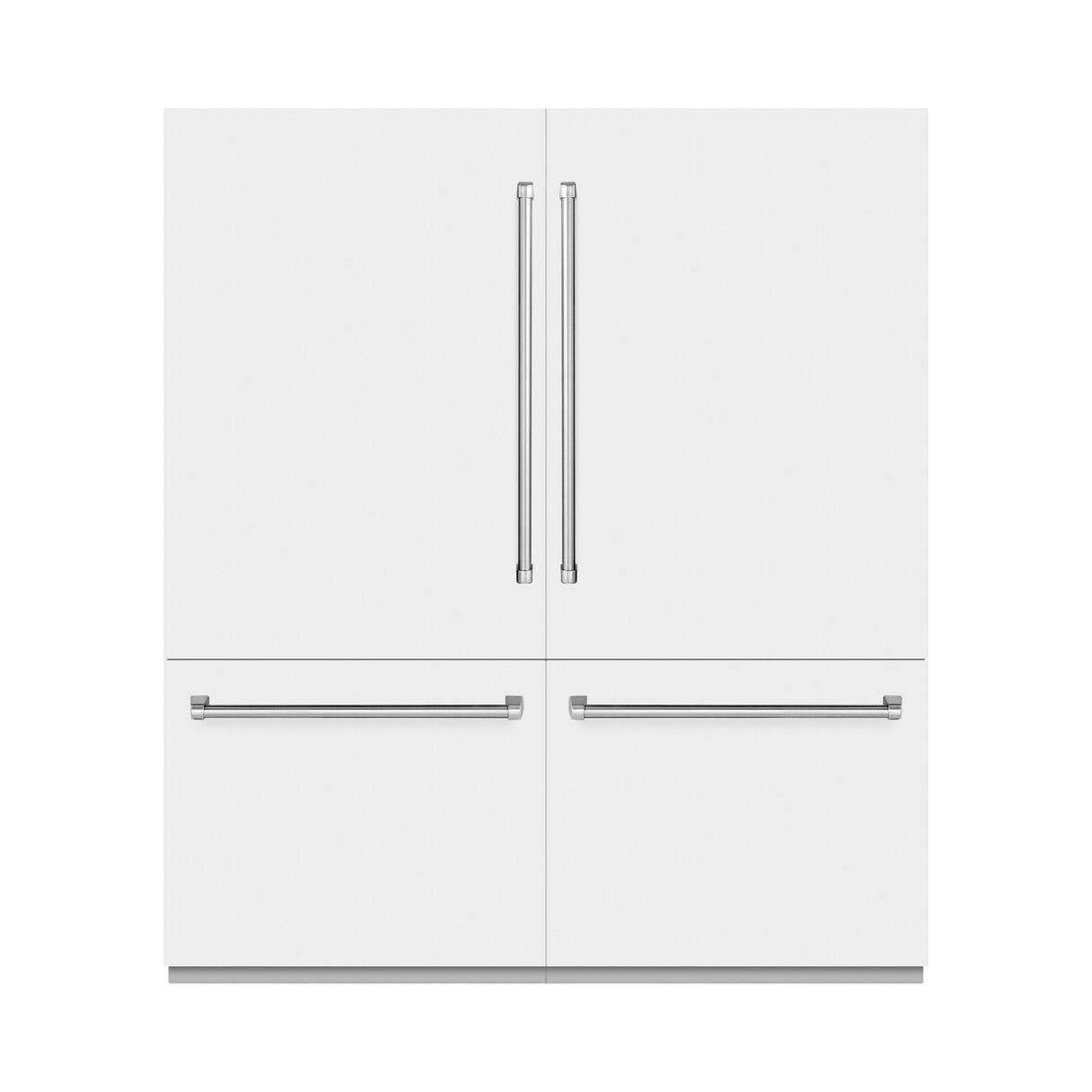 ZLINE 72 in. 39.6 cu. ft. French Door Built-In Bottom Freezer Refrigerator with Water Dispensers and Ice Makers in White Matte (RBIT-WM-72)