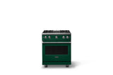 30"W. Sealed Burner Gas Range (Finish: Ivy, Trim: Polished Chrome, Fuel: Natural Gas)