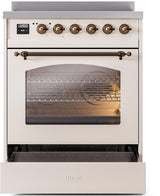Nostalgie II 30 Inch Electric Freestanding Range in Antique White with Bronze Trim