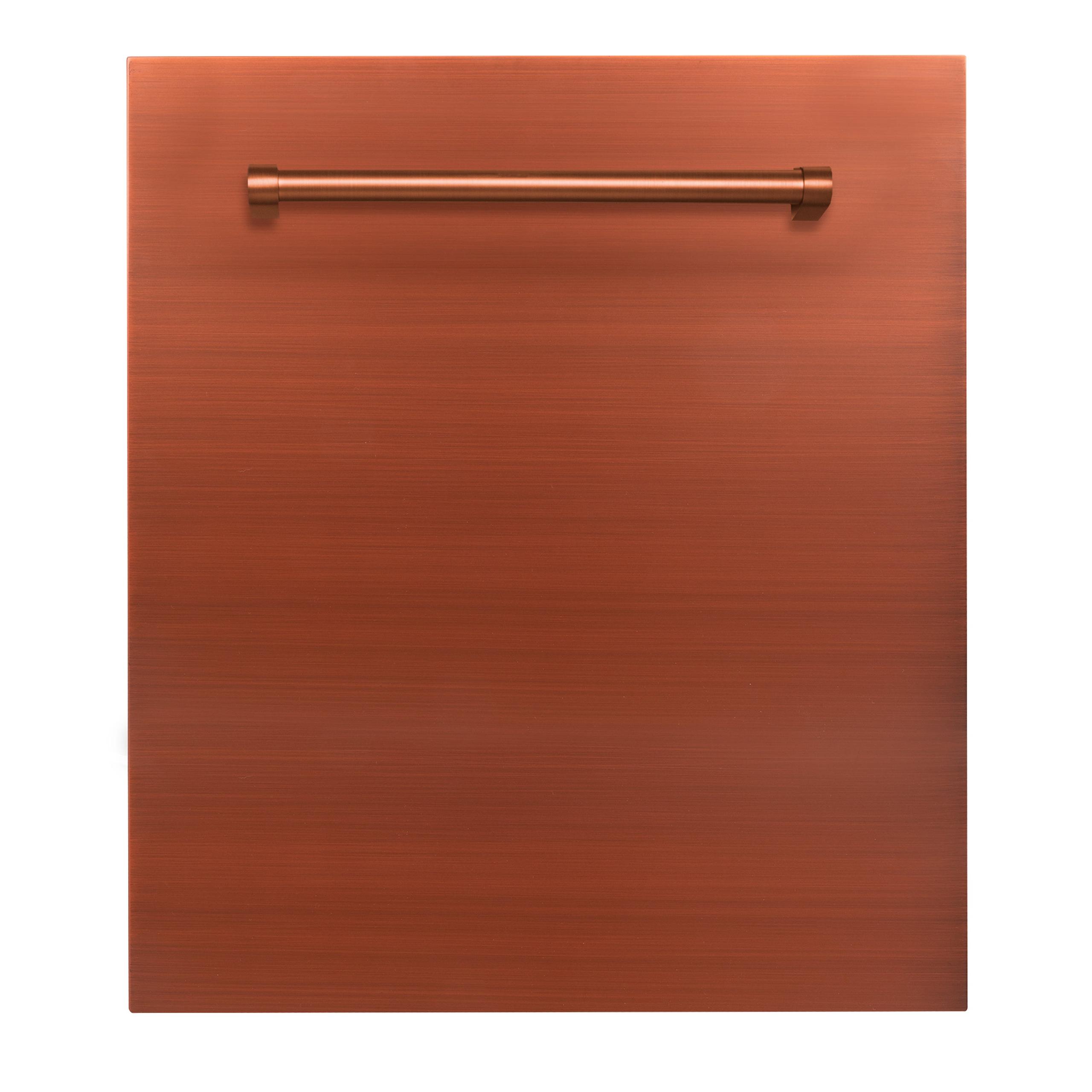 ZLINE 24 in. Top Control Dishwasher with Stainless Steel Tub and Traditional Style Handle, 52dBa (DW-24) [Color: Copper]