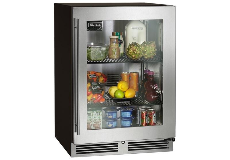 24" ADA height compliant Indoor Refrigerator with stainless steel solid door, hinge left, with lock