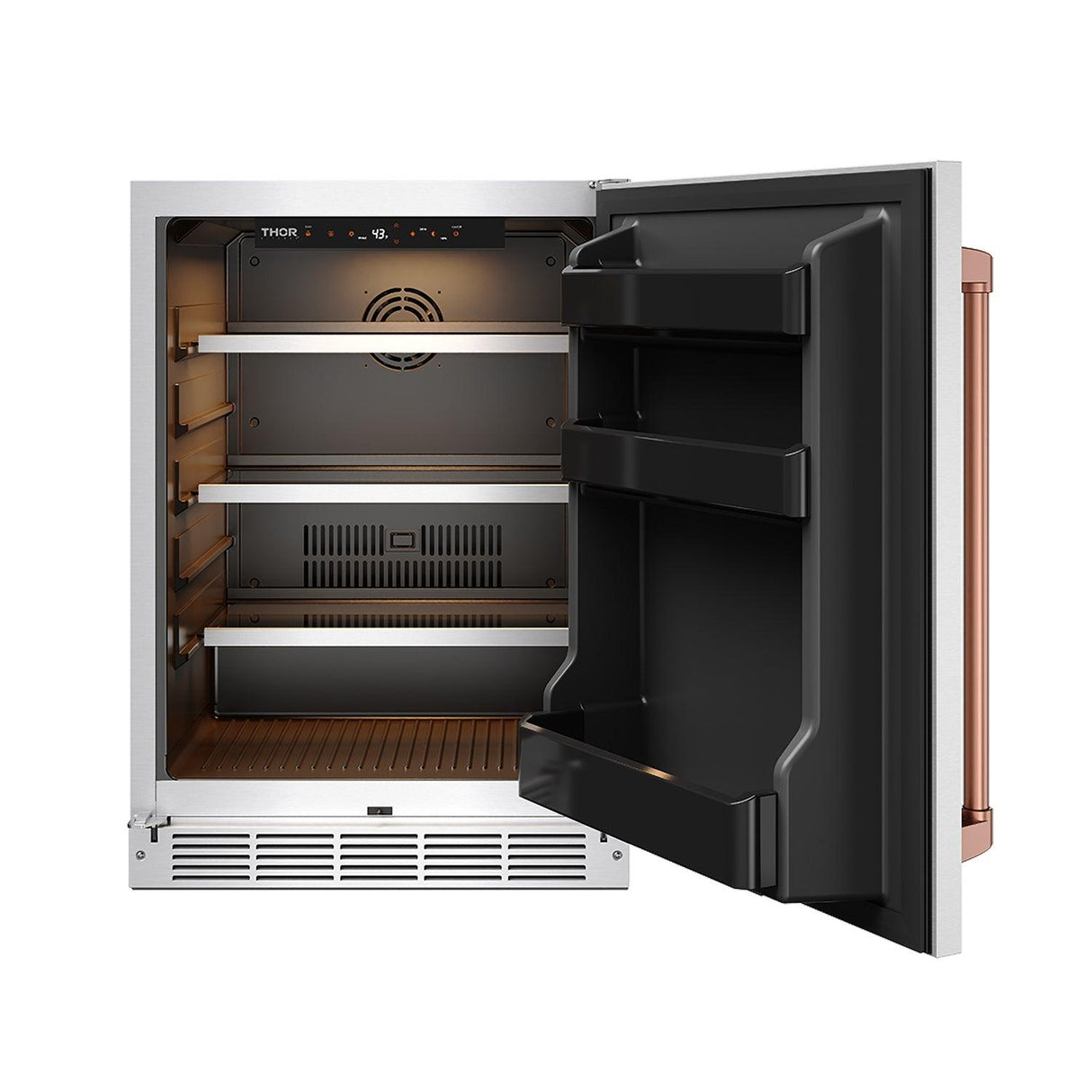 Gordon Ramsay Collection 24 Inch Outdoor Undercounter Beverage Cooler In Stainless Steel/rose Gold