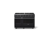 48"W. Dual Fuel Range (Burner: 8b, Finish: Onyx, Trim: Polished Chrome, Fuel: Natural Gas)