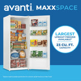Avanti MaxxSpace Insulation™ Technology Garage-Ready Frost-Free Convertible Upright Freezer, 23 cu. ft., ENERGY STAR, White (AV230VFLJM0W)