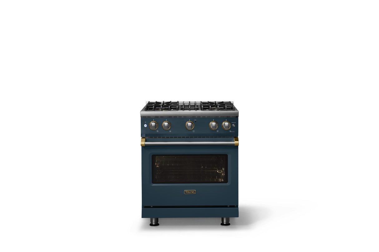 30"W. Sealed Burner Gas Range (Finish: Squall, Trim: Polished Chrome, Fuel: Propane)