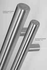 Commercial Stainless Door Handle, 7/8" Diameter (23073)