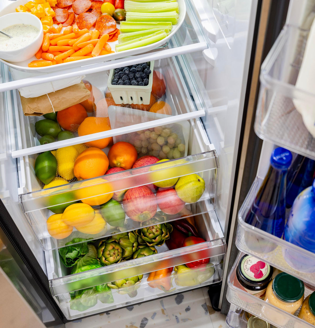 GE® ENERGY STAR® 27.9 Cu. Ft. Side-By-Side Refrigerator with Extra Tall Dispenser and In-Door Icemaker
