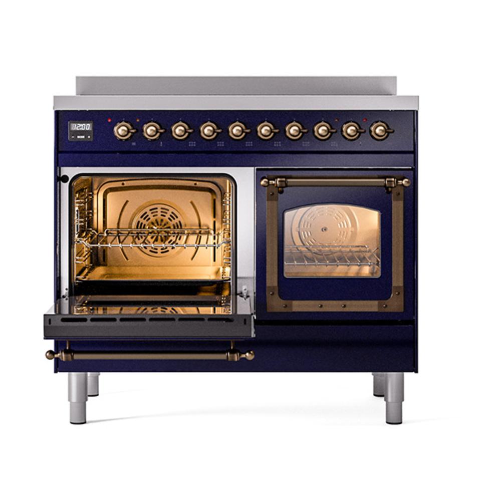 ILVE UNDI406NMPMBB Nostalgie II Noblesse 40 inch Induction Range (Triple Glass Door, Midnight Blue, Burnished)