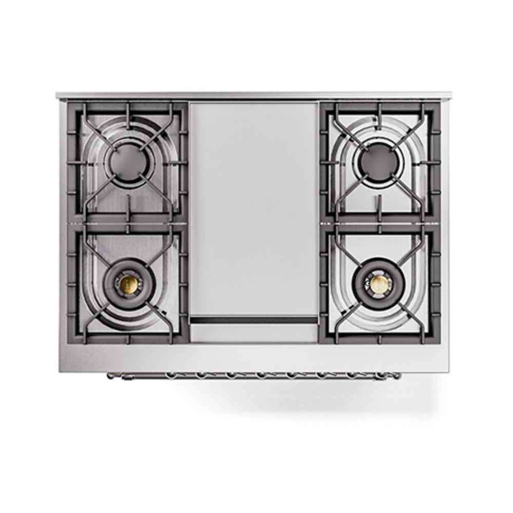 ILVE UN36FNMPAWC Nostalgie II Noblesse 36 inch Dual Fuel Range (Natural Gas, Triple Glass Door, Antique White, Chrome)