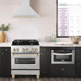 ZLINE 30 in. Autograph Edition Stainless Steel Range Hood with Stainless Steel Shell and Handle (8654STZ-30) [Color: Champagne Bronze]