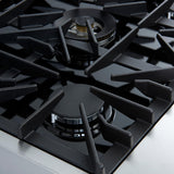 Giovanni 30-inch Gas Range White & Antique Brass Design, 5 Burners 67,000 BTU, 4.32 cu.ft. Convection Oven
