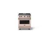 30"W. Sealed Burner Gas Range (Finish: Blush, Trim: Polished Chrome, Fuel: Propane)