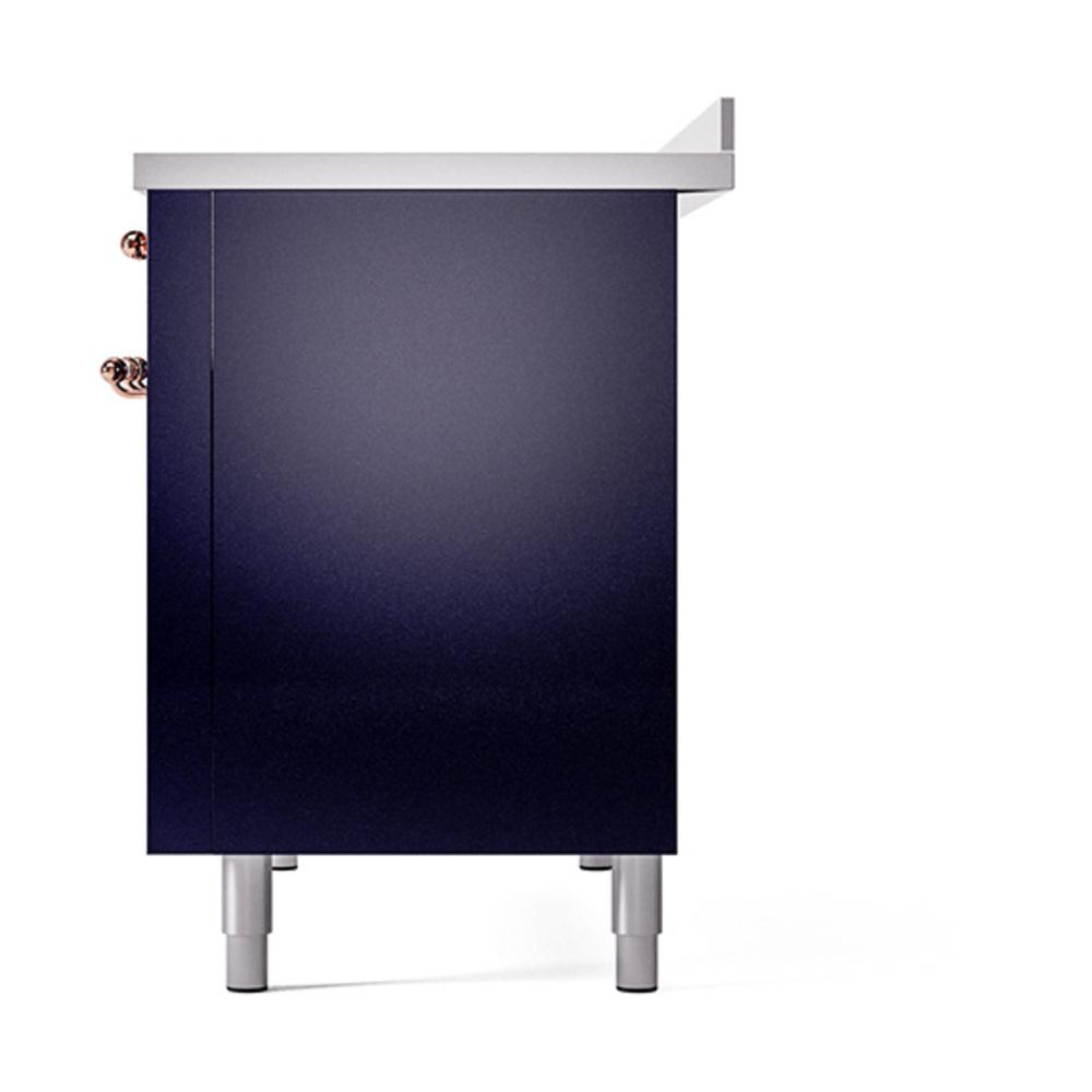 ILVE UNI486QNMPMBP Nostalgie II Noblesse 48 inch Induction Range (Solid Door, Midnight Blue, Copper)