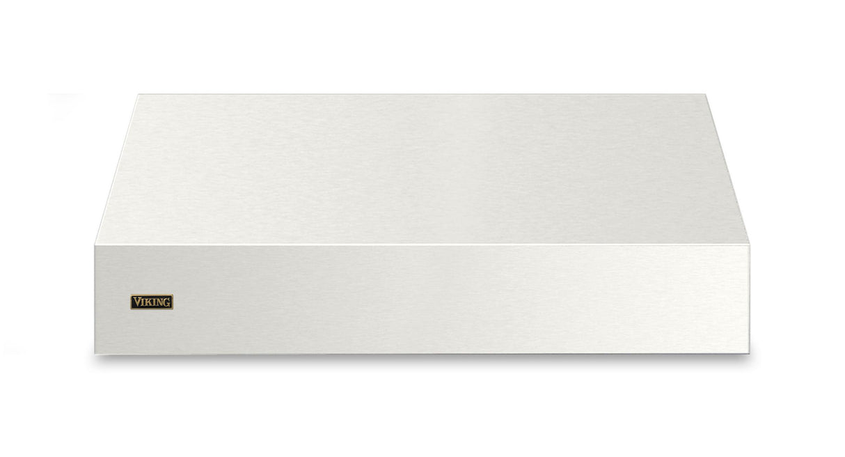 48"W. 18"H. Wall Hood (Finish: Pure White, Trim: Brushed Brass)