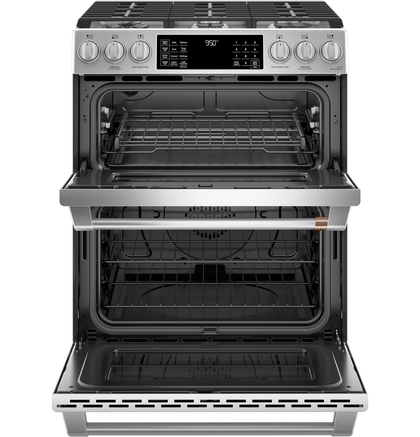 Café 30" Smart Slide-In, Front-Control, Dual-Fuel, Double-Oven Range with Convection