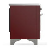 ILVE UMDIB40NR3BUC Majestic III 40 inch Induction Range with 6 Elements, 3.82 cu. ft. Total Oven Capacity (Triple Glass Door, Burgundy, Chrome)