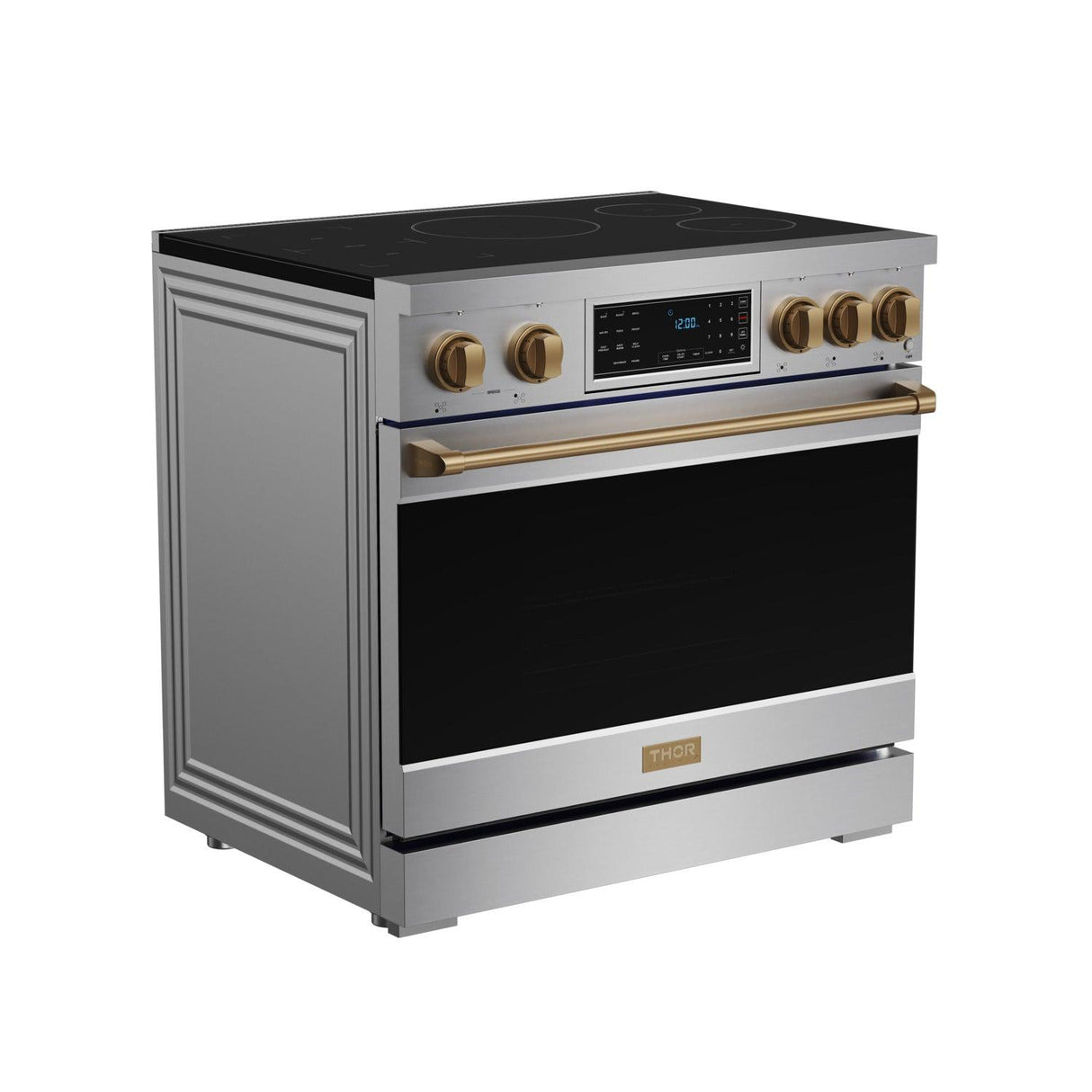 36 Inch Professional Induction Range With Tilt Panel Touch Control In Stainless Steel and Bronze  Gordon Ramsay Series