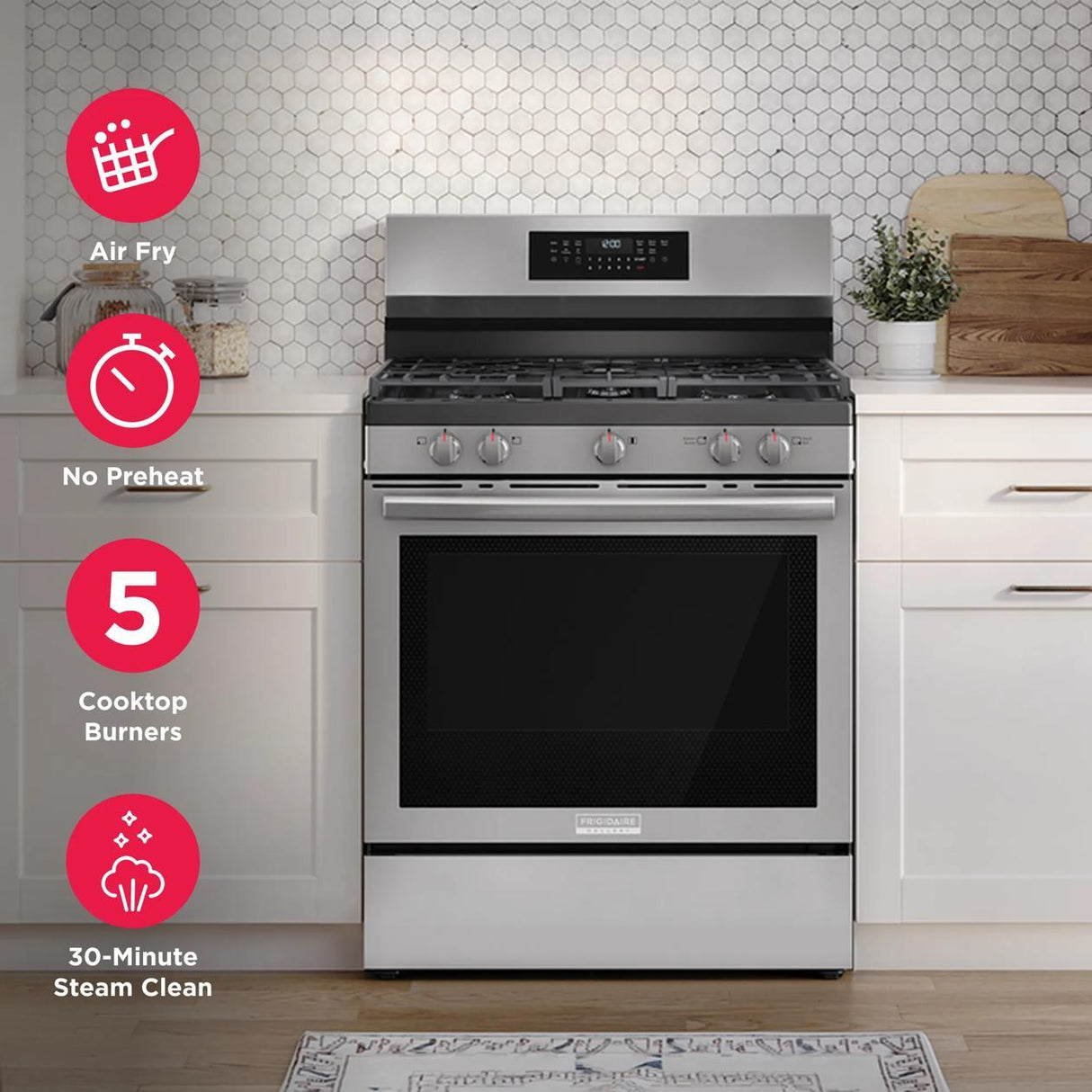 30" Rear Control Gas Range with Air Fry