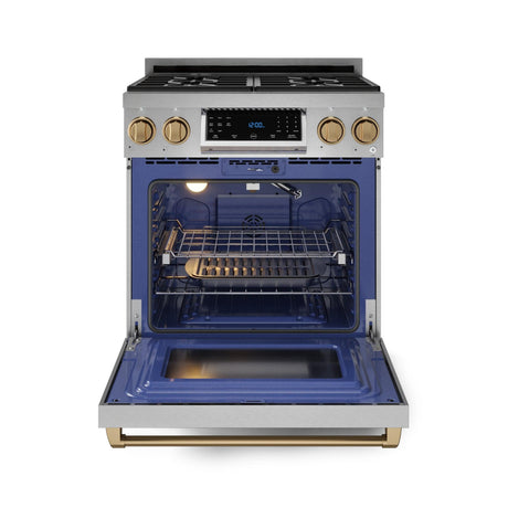 30 Inch Professional Lp Range With Tilt Panel Touch Control In Stainless Steel/bronze  Gordon Ramsay Series
