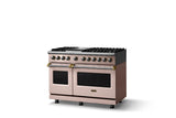 48"W. Dual Fuel Range (Burner: 6g, Finish: Blush, Trim: Polished Chrome, Fuel: Propane)