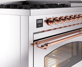 Nostalgie II 48 Inch Dual Fuel Liquid Propane Freestanding Range in Stainless Steel with Copper Trim
