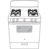 GE® 30" Free-Standing Front Control Gas Range