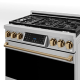 36 Inch Professional Lp Range With Tilt Panel Touch Control In Stainless Steel/bronze  Gordon Ramsay Series