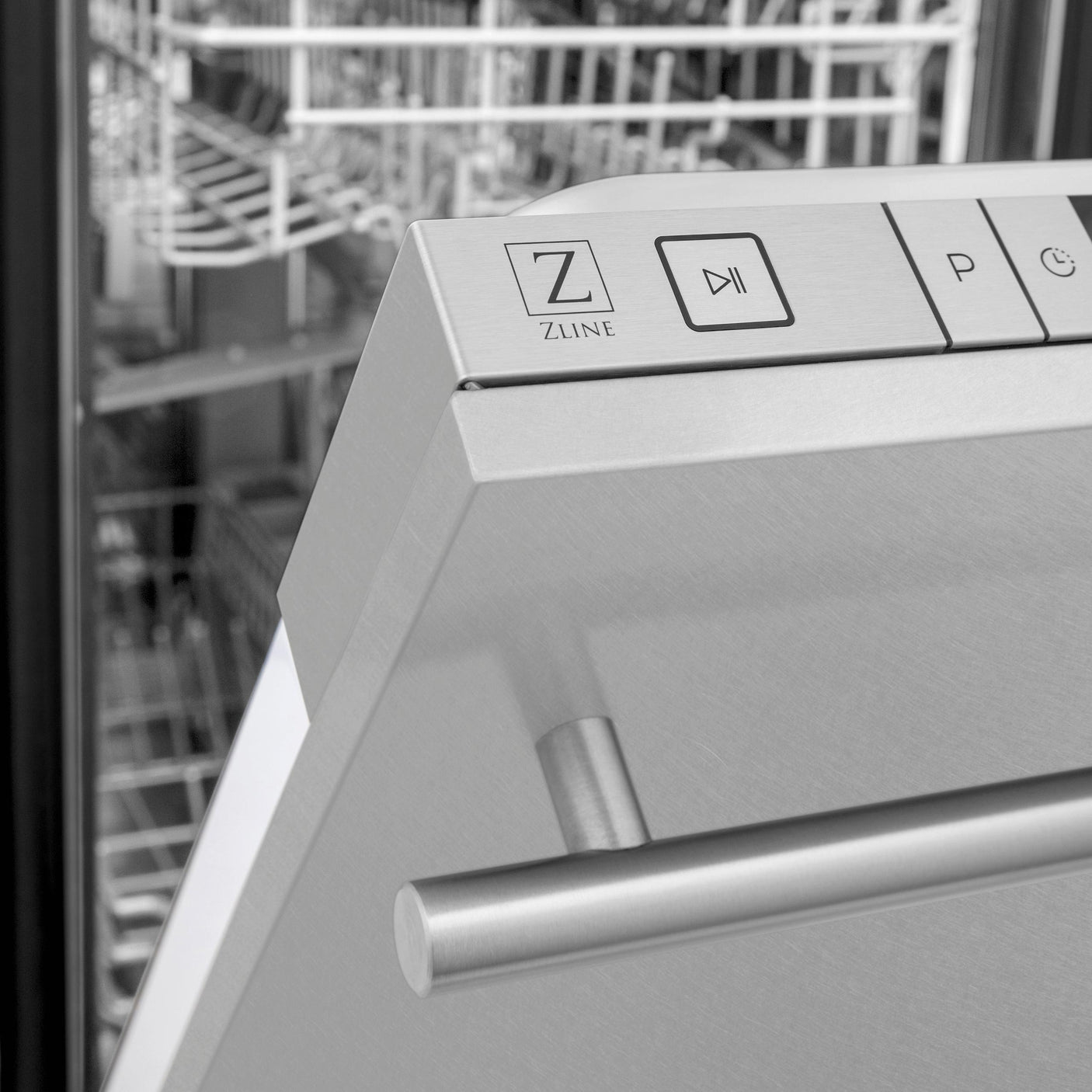 ZLINE 18 in. Compact Top Control Dishwasher with Stainless Steel Tub and Modern Style Handle, 52 dBa (DW-18) [Color: DuraSnow Stainless Steel]