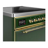 ILVE UMIB30QNR3EGG Majestic III 30 inch Induction Range with 4 Elements, 4 cu. ft. Oven Capacity (Solid Door, Emerald Green, Brass)