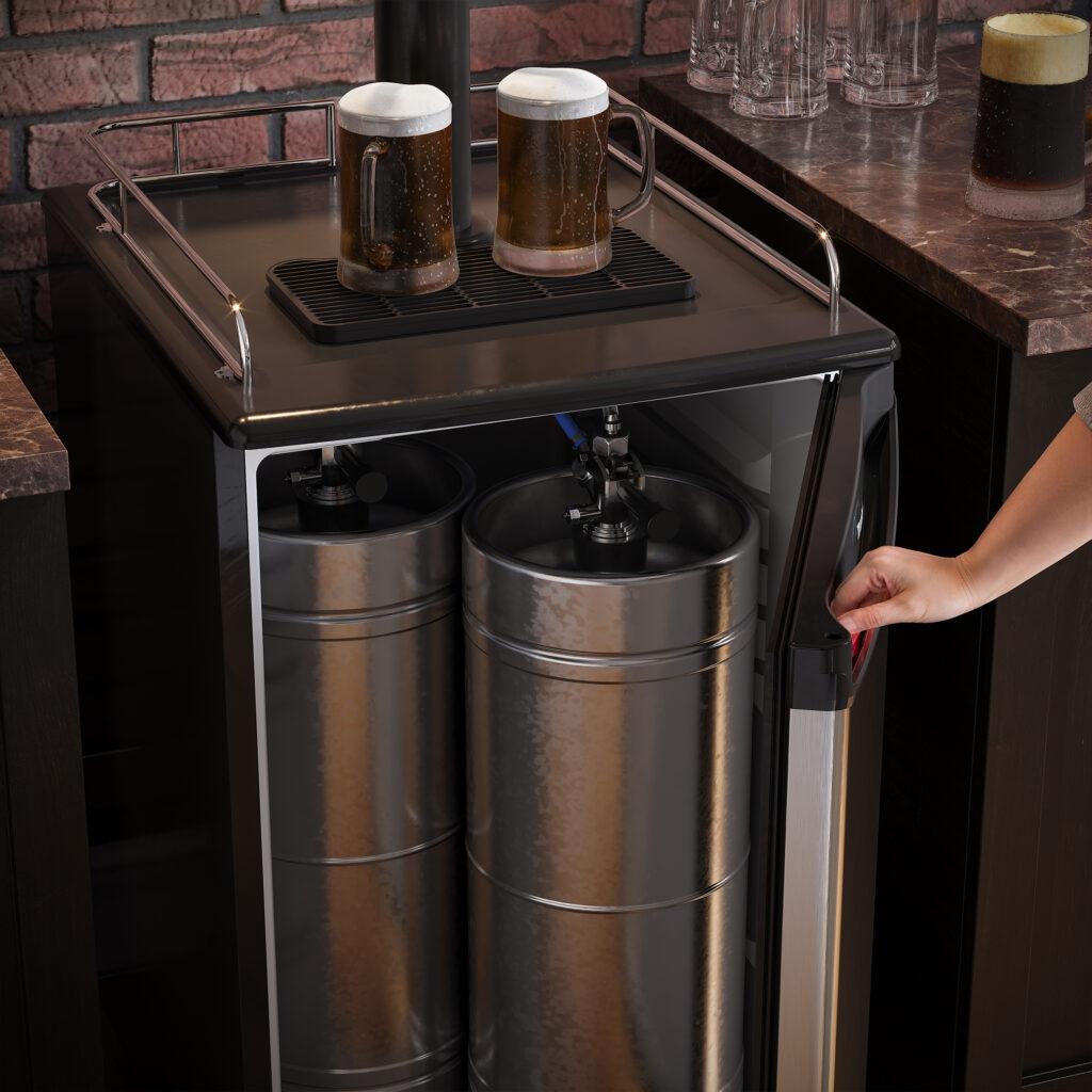 Danby 5.4 cu. ft. Dual-Tap Keg Cooler in Stainless Steel Look