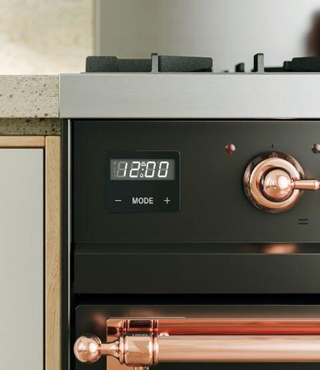 Nostalgie II 48 Inch Electric Freestanding Range in RAL Custom Color with Copper Trim