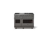 48"W. Sealed Burner Gas Range (Burner: 6g, Finish: Damascus Gray, Trim: Polished Chrome, Fuel: Natural Gas)