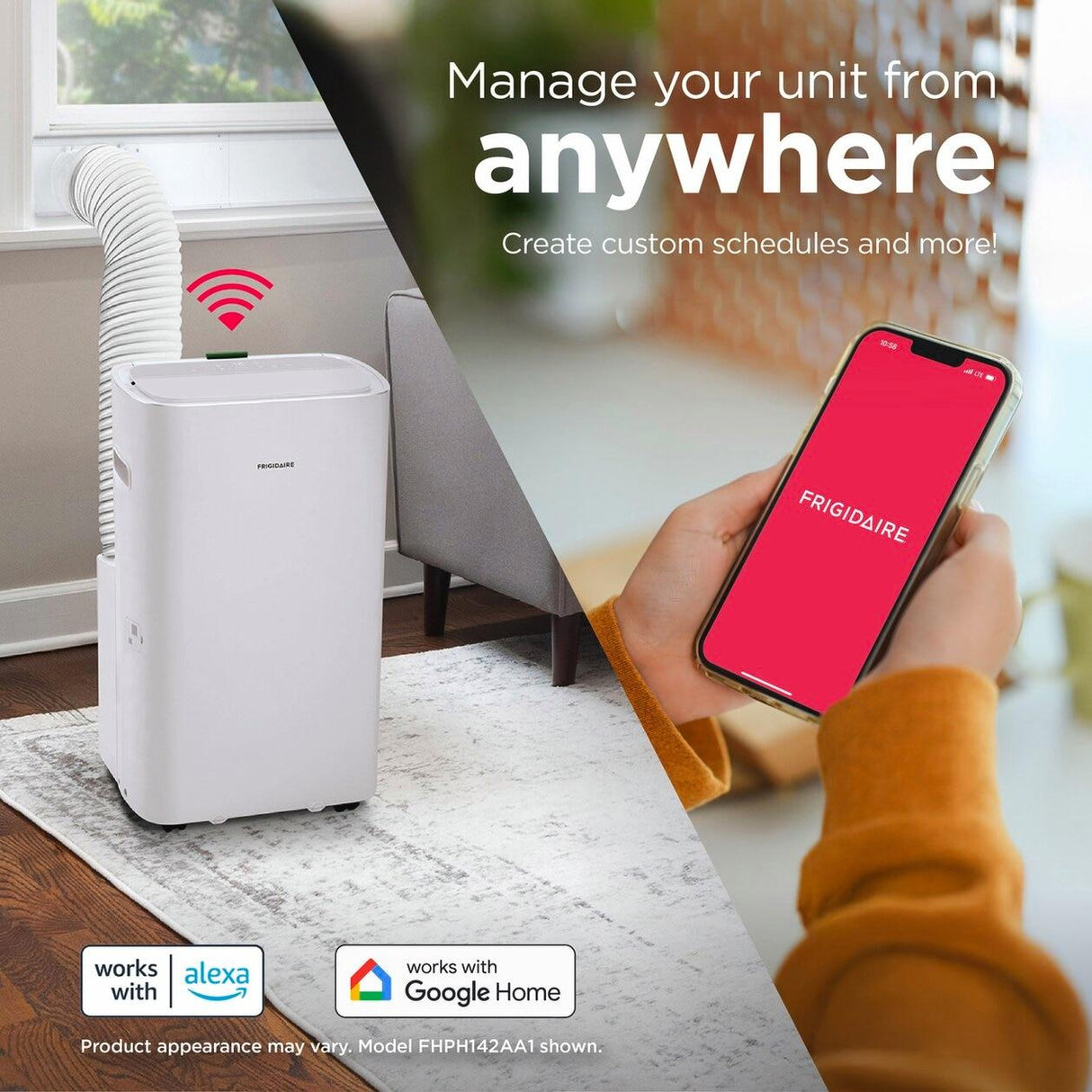 4-in-1 Connected Heat/Cool Portable Room Air Conditioner 14,000 BTU (ASHRAE) / 10,000 BTU (DOE)