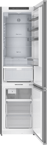 800 Series Free-standing fridge-freezer with freezer at bottom, glass door 24" White, Total No Frost