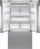 800 Series French Door Bottom Mount Refrigerator 36" Stainless steel (with anti-fingerprint), Total No Frost