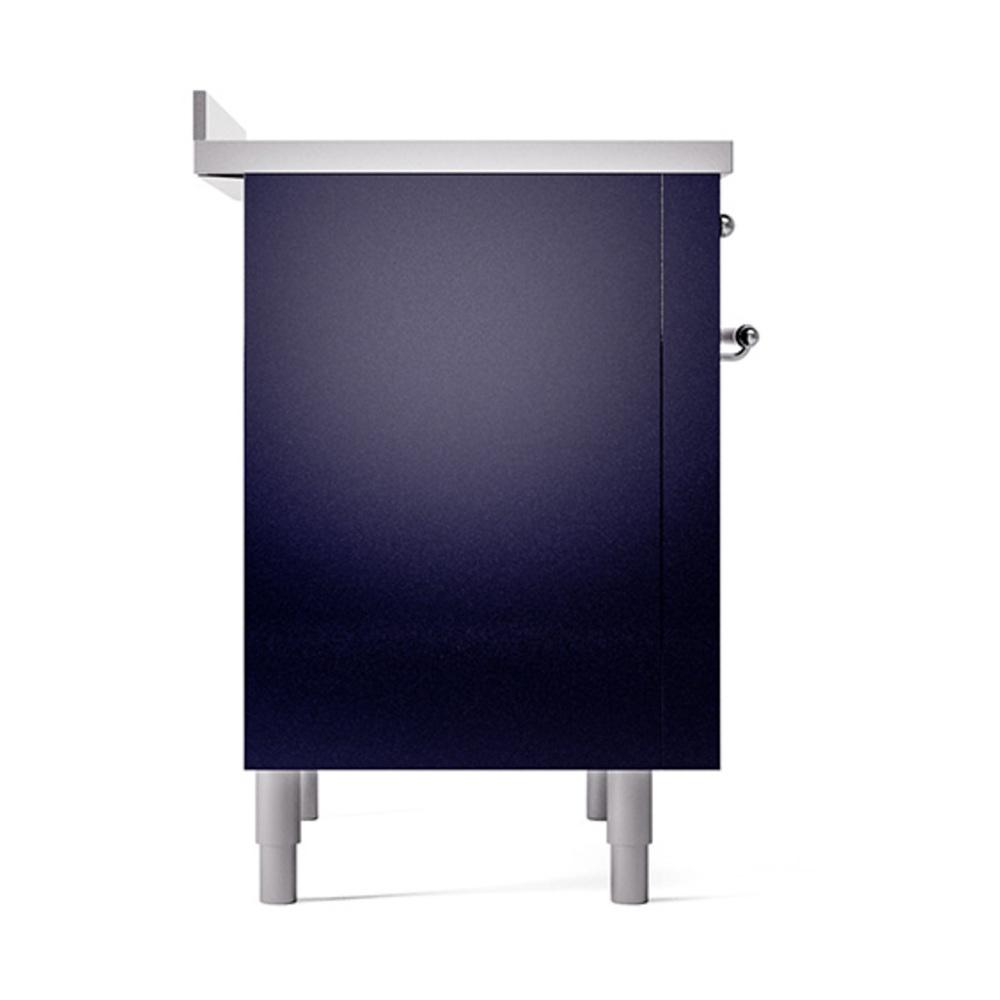 ILVE UNI366QNMPMBC Nostalgie II Noblesse 36 inch Induction Range (Solid Door, Midnight Blue, Chrome)