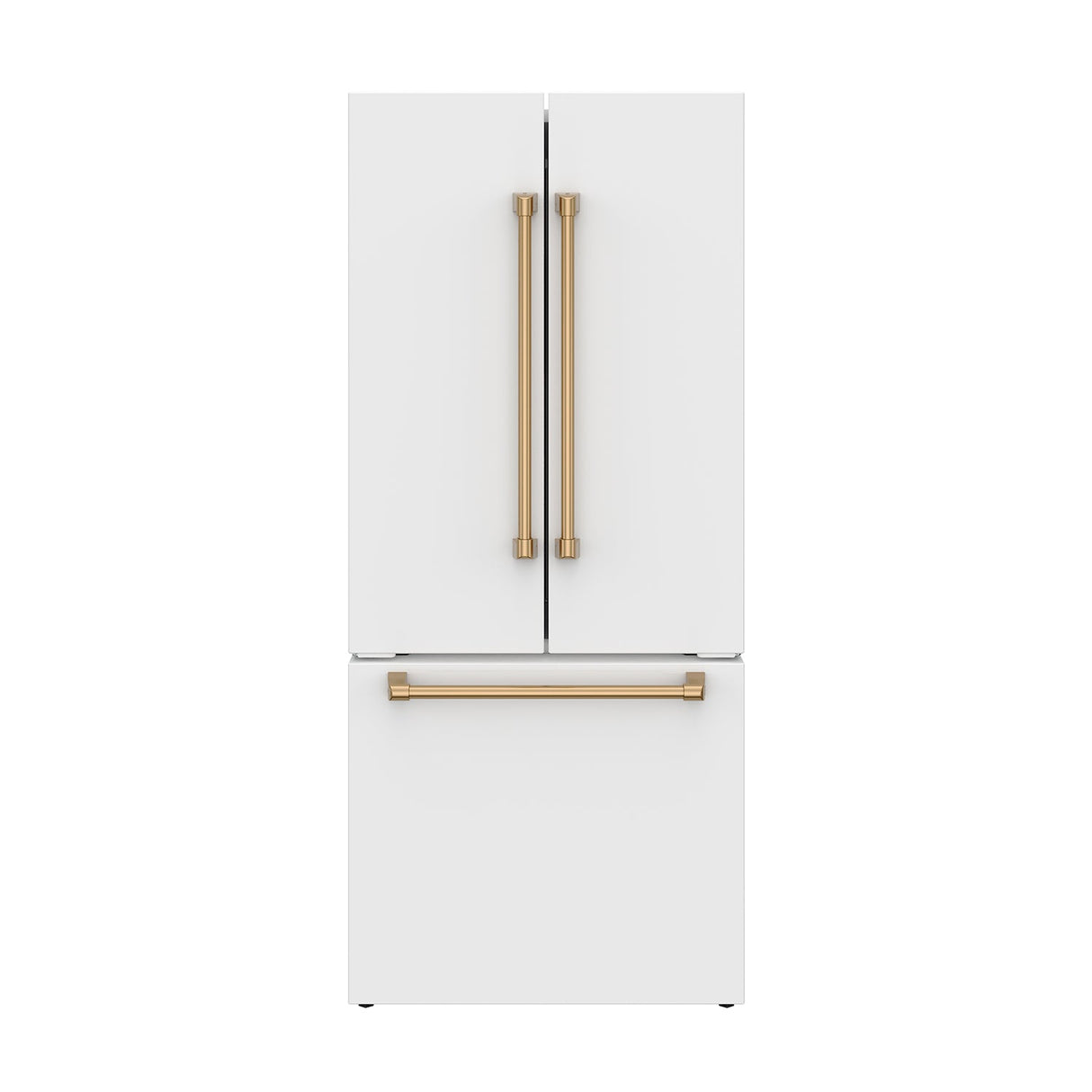 30 Inch French Door Counter Depth Refrigerator With Ice Maker - White/bronze  Gordon Ramsay Series