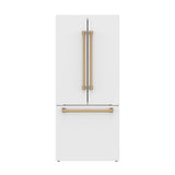 30 Inch French Door Counter Depth Refrigerator With Ice Maker - White/bronze  Gordon Ramsay Series