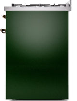 Nostalgie II 30 Inch Dual Fuel Liquid Propane Freestanding Range in Emerald Green with Bronze Trim