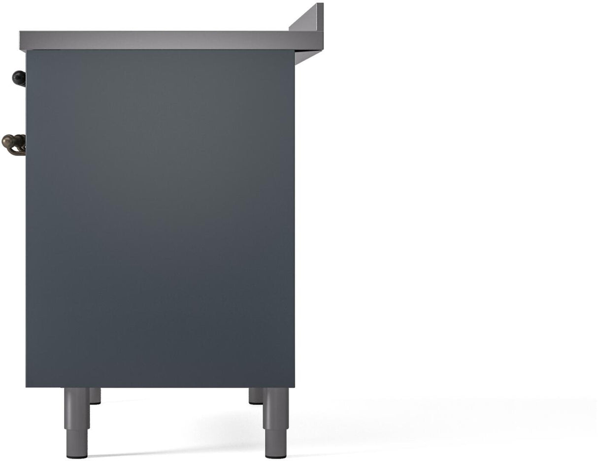 Nostalgie II 40 Inch Electric Freestanding Range in Blue Grey with Bronze Trim
