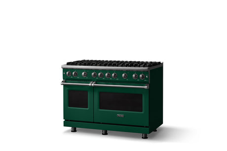 48"W. Sealed Burner Gas Range (Burner: 8b, Finish: Ivy, Trim: Polished Chrome, Fuel: Natural Gas)