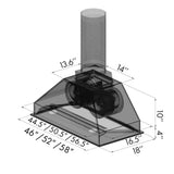 ZLINE Ducted Wall Mount Range Hood Insert in Stainless Steel (698)