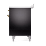 ILVE UNDI406QNMPBKG Nostalgie II Noblesse 40 inch Induction Range (Solid Door, Glossy Black, Brass)