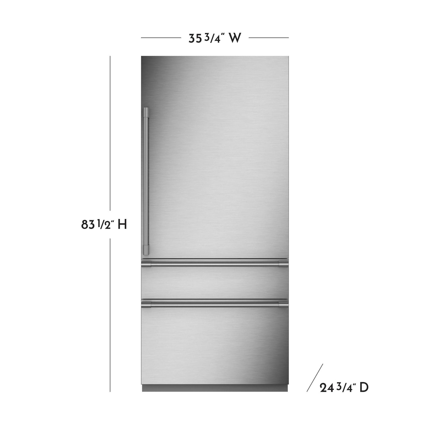 Monogram 36" Panel-Ready Integrated Bottom-Freezer Refrigerator- Right Hinge