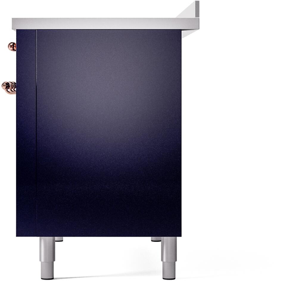 Nostalgie II 48 Inch Electric Freestanding Range in Blue with Copper Trim